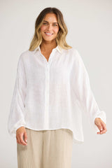 Holiday Cliffside Shirt in white, front view