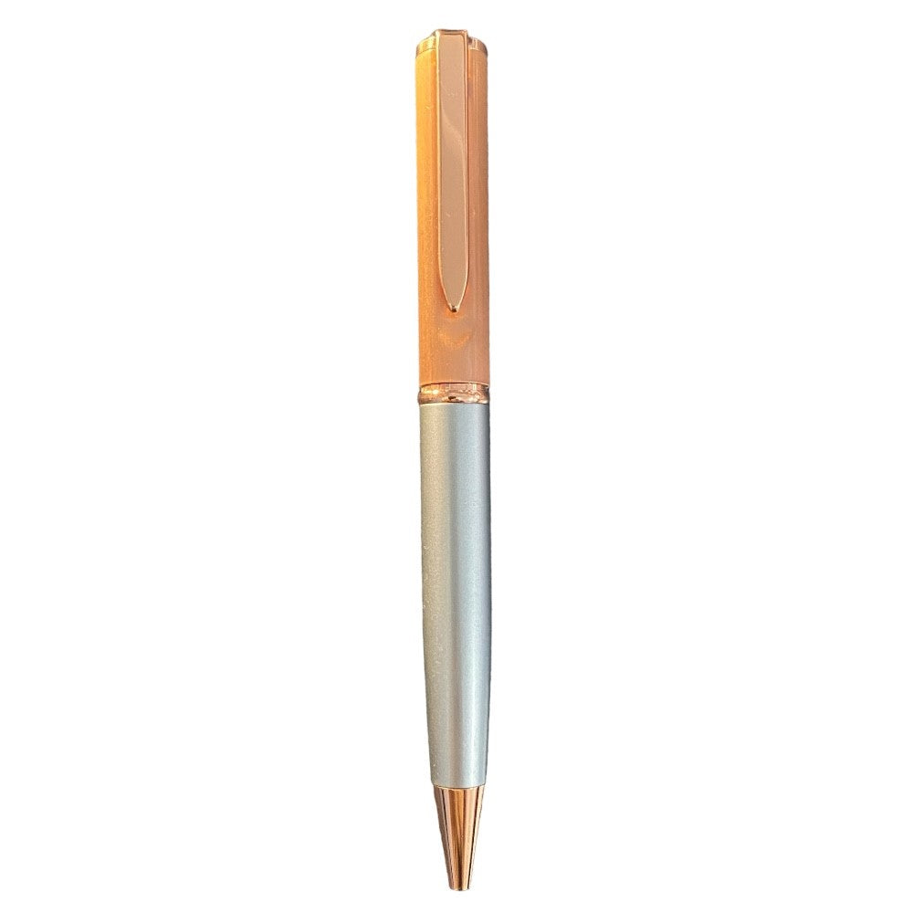 Rose Gold Satin Pen - Silver