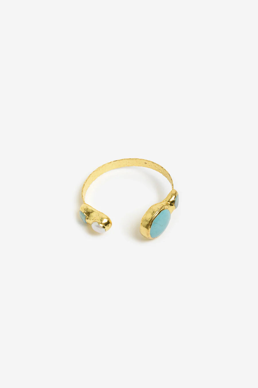 Turquoise Shell Event Bracelet – Cuff with Gold-Plated Metal