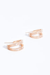 Baguette Cut Jewel Earrings – Gold