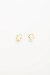 Freshwater Pearl Mini Hoops – Cream/Gold