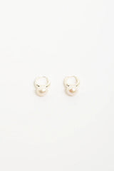 Freshwater Pearl Mini Hoops – Cream/Silver