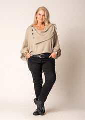 Super Soft Cowl Neck Top – Dolman Sleeve Pullover
