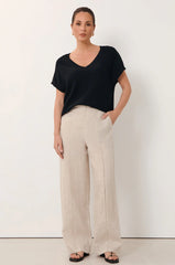 Adorne Alessia Linen Pant – Natural