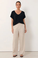 Adorne Alessia Linen Pant – Natural