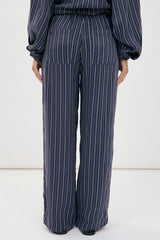 Striped Relaxed Fit Pant – Navy
