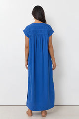 Britta Pleated Maxi Dress - Blue