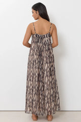 Adorne Indra Pintuck Maxi Dress – Zebra