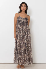 Adorne Indra Pintuck Maxi Dress – Zebra