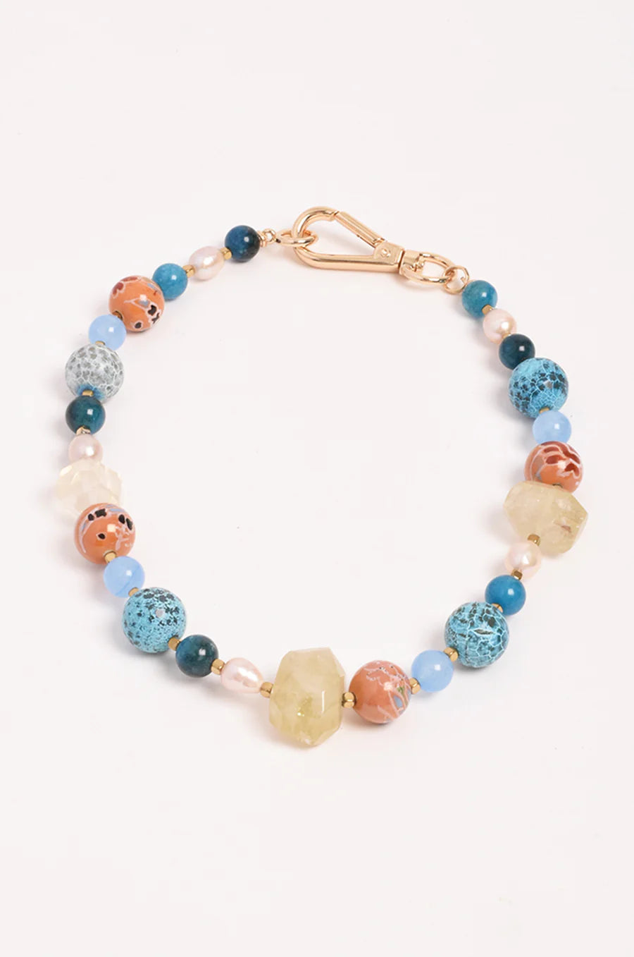 Mixed Bead Short Necklace – Multi, Stone & Pearl