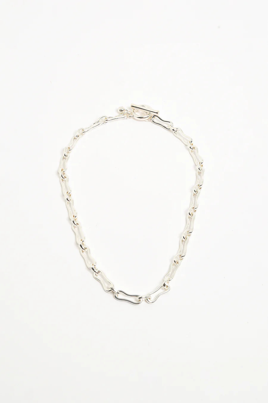Vintage Link Toggle Necklace – Silver