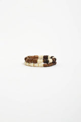 Timber and Stone Duo Bracelet Set – Cream/Chocolate