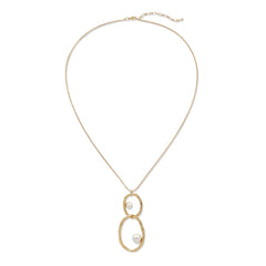 Abstract Infinity Pearl Pendant Necklace