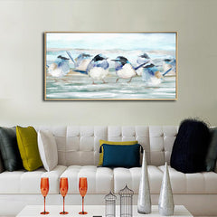 Family of Blue Wrens Brushed Artwork  (In-store Pickup)