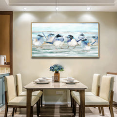 Family of Blue Wrens Brushed Artwork  (In-store Pickup)