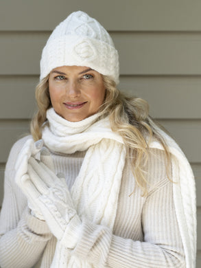 Aspen Cable Scarf Ivory