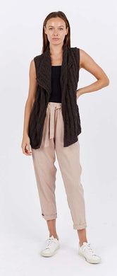 Amalfi Draped Vest Chocolate