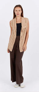 Amalfi Draped Vest Stone