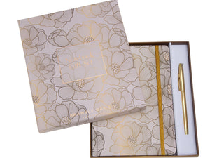 Bramble Bay Co Amber & Magnolia Notepad & Pen Gift Set