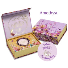Load image into Gallery viewer, Heart Shaped Crystal Bracelet Gift Set - Amethyst