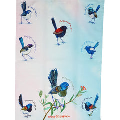 Banksia Red Wrens of Australia tea towel