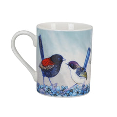 Banksia Red Wren mug set, embossed tin