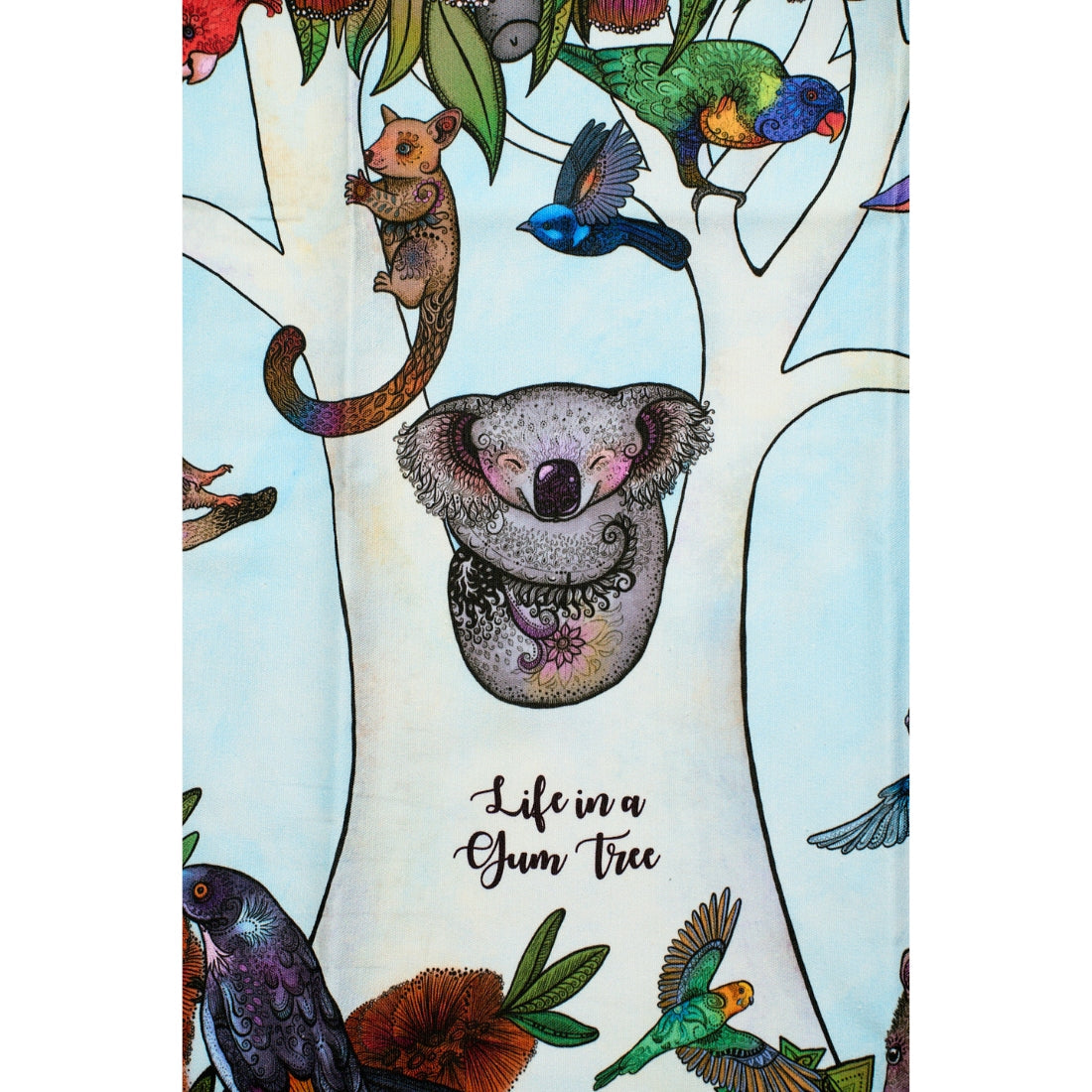 Banksia Red Life in a Gumtree tea towel, 100% cotton