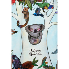 Banksia Red Life in a Gumtree tea towel, 100% cotton