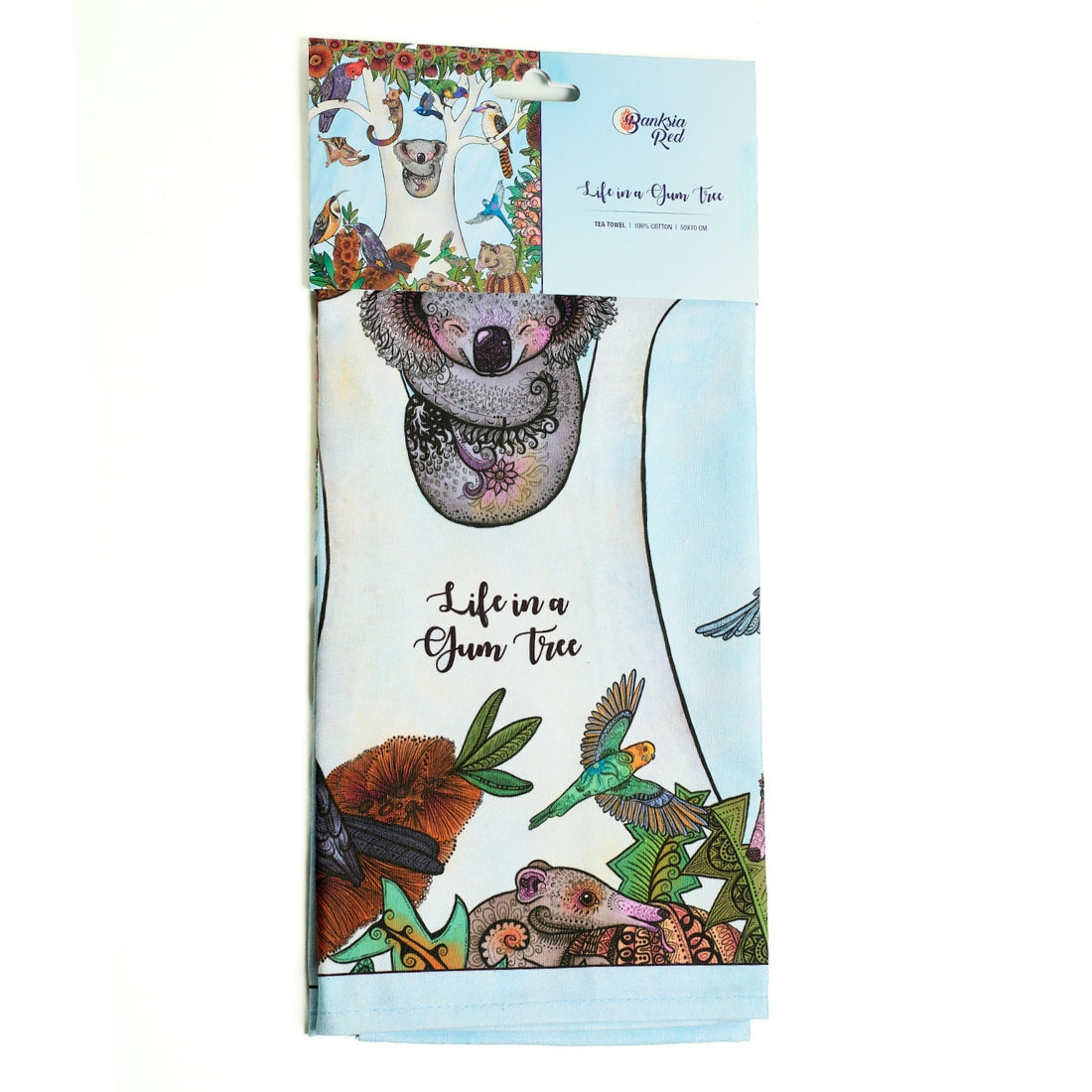 Banksia Red Life in a Gumtree tea towel