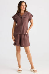 Portia Shirt - Chocolate