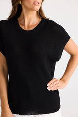 Limo Knit Tee – Black