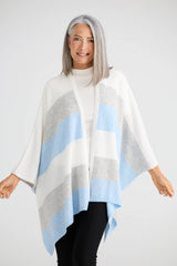 Sander Multi Stripe Knit Cape – Blue Multi