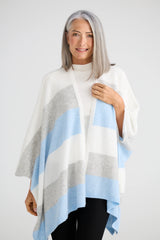 Sander Multi Stripe Knit Cape – Blue Multi