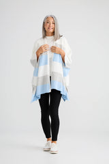 Sander Multi Stripe Knit Cape – Blue Multi