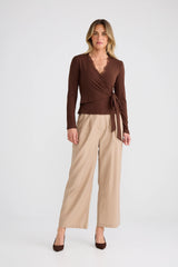 Brave & True Brigitte Wrap Top - Espresso