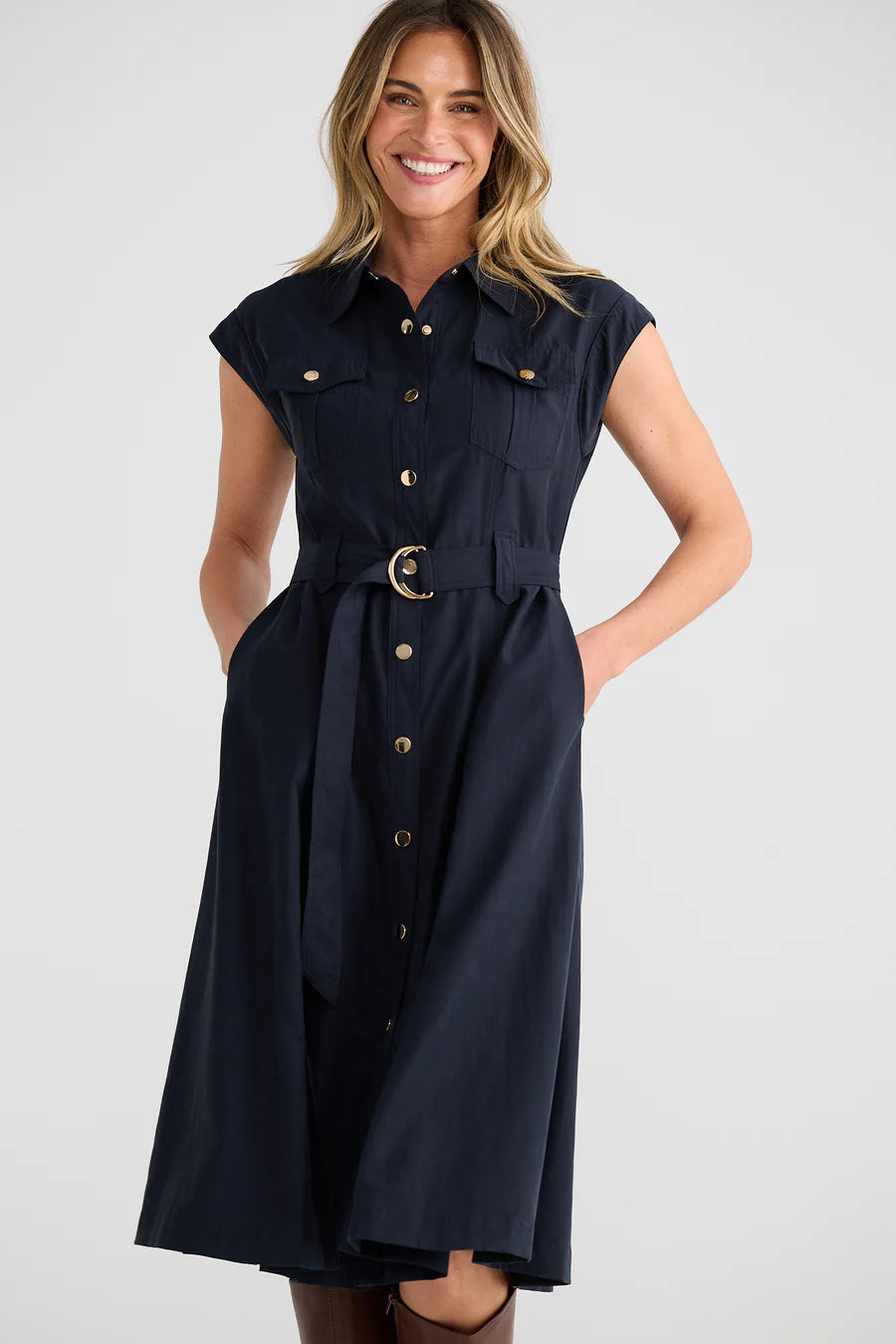 Mayfair Shirt Dress – Navy