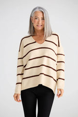 Hallie Knit – Chocolate Stripe