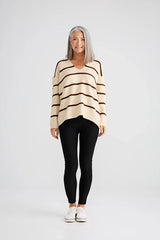 Hallie Knit – Chocolate Stripe