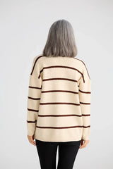 Hallie Knit – Chocolate Stripe