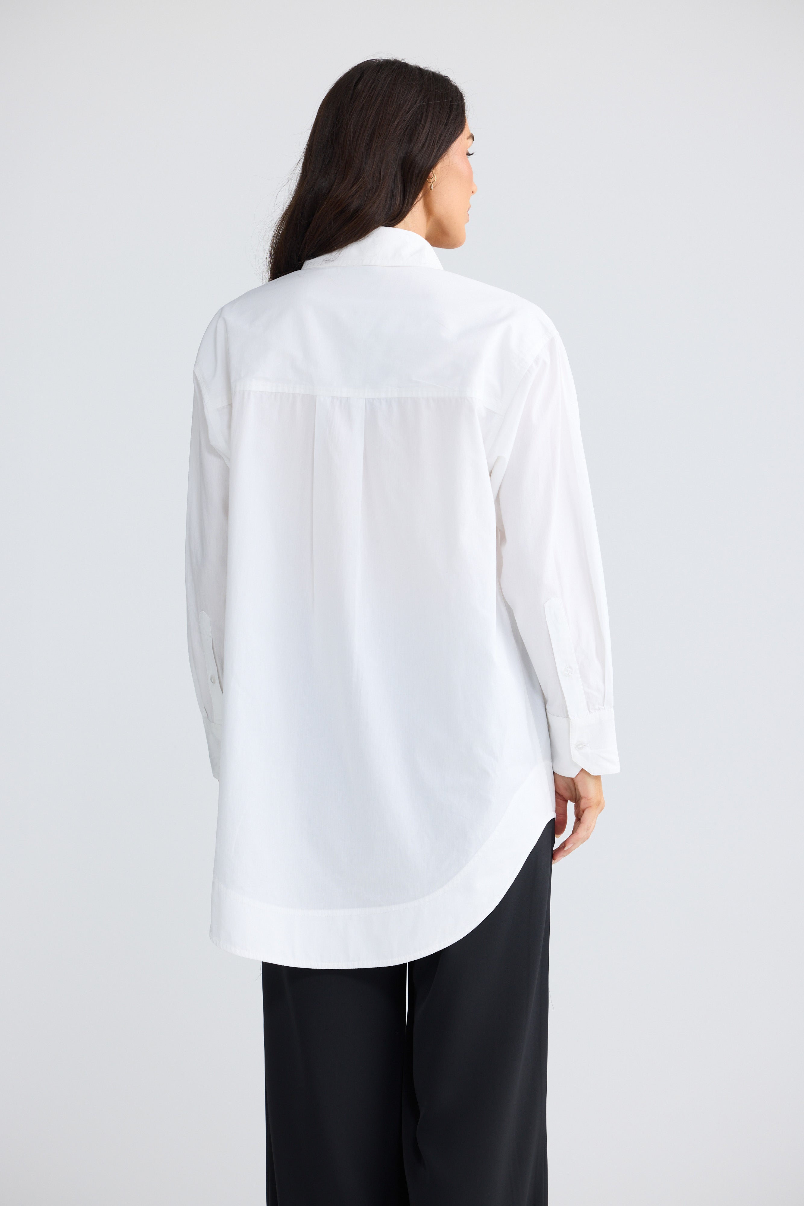 Gemma Shirt in White All You Need - back view, Brave & True