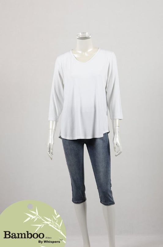 Bamboo T-Shirt 3/4 White