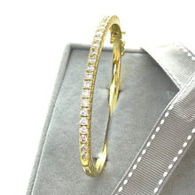 Load image into Gallery viewer, Vina Precious Metal Plated Sterling Silver 3mm Cubic Zirconia Claw Setting Bangle