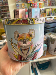 Banksia Red Koala mug and coaster set in collectable tin