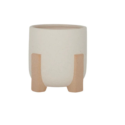 Barat Ceramic Pot Ivory/Sand Large - Pickup In Store Only