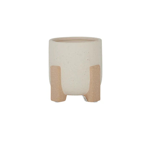 Barat Ceramic Pot Ivory/Sand Small - Pickup In Store Only