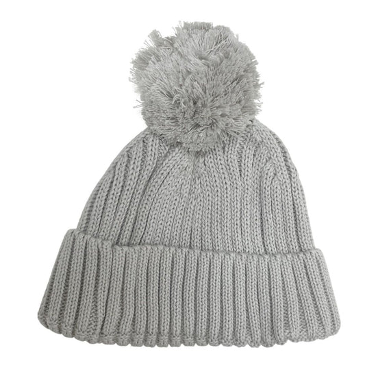 Knitted Baby Beanie Grey