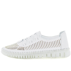 Soft Tread Bikky Leather Sneakers - White