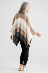 Sander Multi Stripe Knit Cape – Neutral Multi