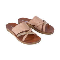 Bride Bamboo Detail Resort Slides - Caramel