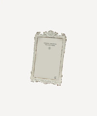 Brocante Vintage White Metal Picture Frame – 4" x 6"